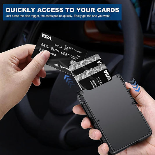 "1+1 brezplačno 🎁✨"  💳 Tanka denarnica z odprtim predalom – 🚀 hiter dostop do kartic, 🛡️ RFID zaščita – CARDPOP