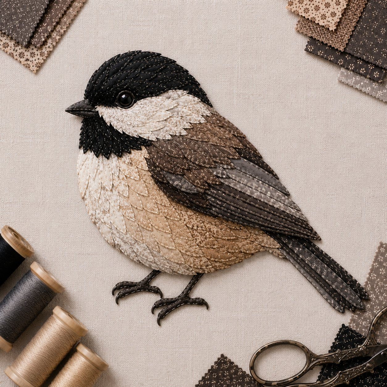 Komplet za 3D ptico patchwork tehniko | BIRDKIT