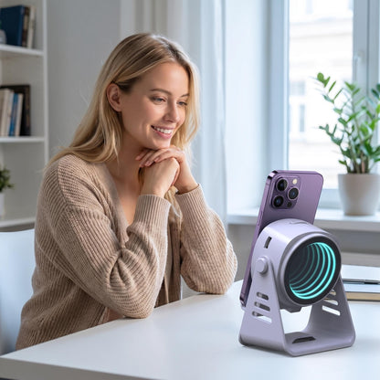 🔥50% Kedvezmény🏷️🎨Több színben kapható📱 Indukciós hangszórós telefonállvány – 🔊 360°-os surround hangzással, 🎵 Bluetooth nélkül is működik