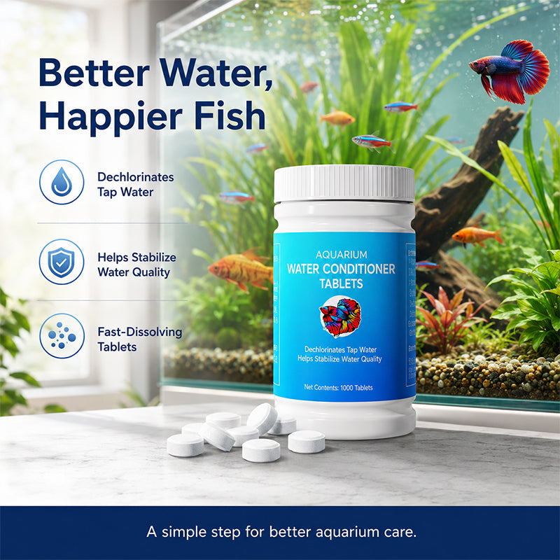 🔥50% Kedvezmény🏷️🐟 Akváriumi klórmentesítő vízkezelő tabletta – ⚡ gyors oldódás, 🧴 stabilizálja a vizet – díszhalak otthoni akváriumához