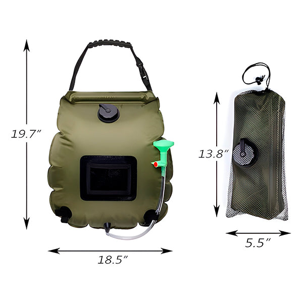 "1+2 brezplačno 🎁✨"🚿 Sončna kamp tuš vrečka SHOWDY 20L – sončno ogrevanje 🌡️ vgrajen termometer 🎒 zložljiva lahka zasnova 🏕️ večnamenska zunanja uporaba