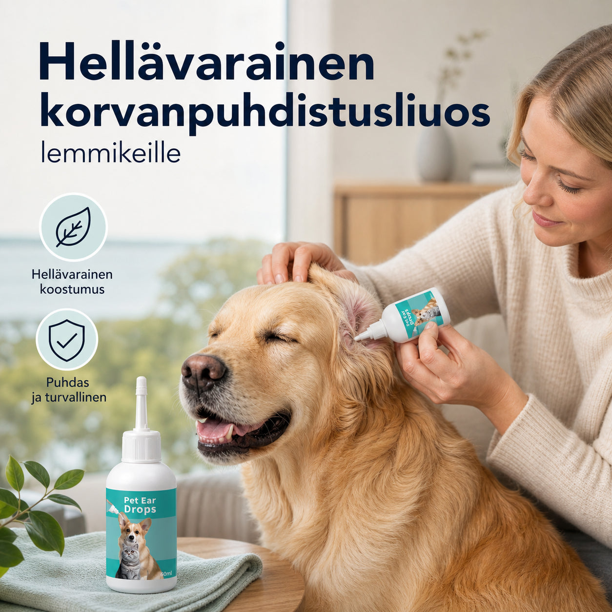Nežna raztopina za čiščenje ušes za hišne ljubljenčke | PETCARE