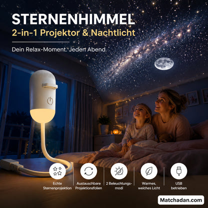 🔥50% Kedvezmény🏷️🌌 2 az 1-ben csillagos égbolt-vetítő és éjszakai lámpa, 🌙 cserélhető fóliákkal, 💫 USB-ről működik – varázslatos hangulatot teremt