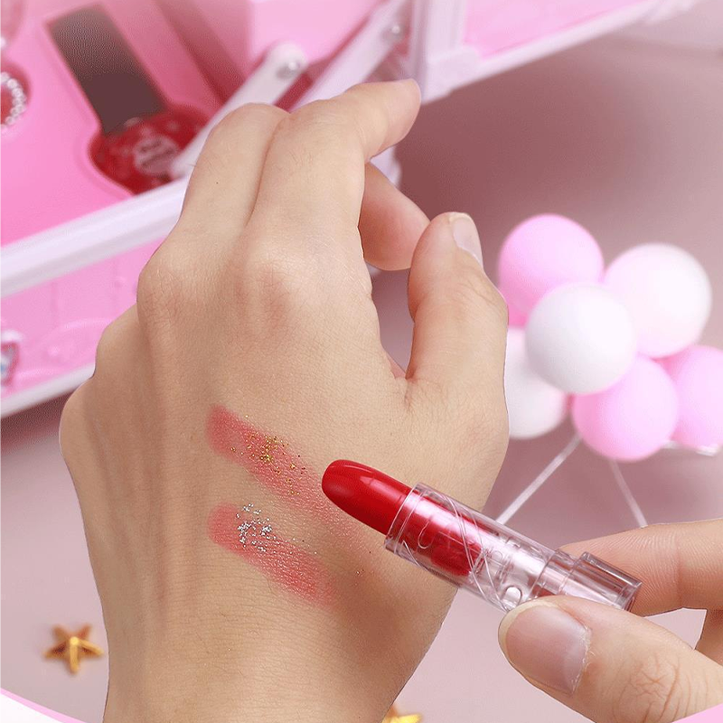 🏆50 % POPUST ZA OMEJEN ČAS💄Otroški komplet igrač za ličenje, ki se lahko opere, s prenosno roza torbico