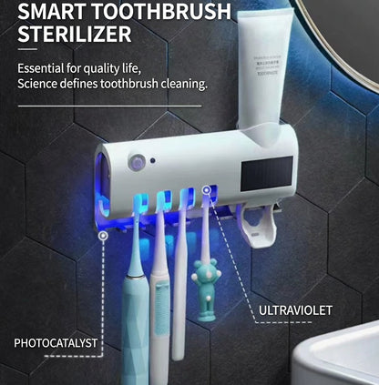 ⏰ Korlátozott ideig érvényes ajánlat 🎁🪥 UV-sterilizáló fogkefetartó – intelligens szárítással, fúrás nélküli rögzítéssel