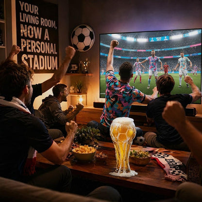 🔥50% Kedvezmény🏷️⚽ Labda alakú söröspohár – 🍺 boroszilikát üvegből, texturált mintával, 400/600 ml – VB-meccsnézéshez ideális