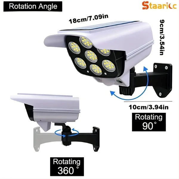 “1+1 ingyen 🎁✨” 🔥50% Kedvezmény🏷️☀️ Mozgásérzékelős napelemes lámpa – 🔦 77 LED, 360°-ban forgatható, 💧 IP44 vízálló – LUMACAM