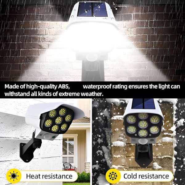 “1+1 ingyen 🎁✨” 🔥50% Kedvezmény🏷️☀️ Mozgásérzékelős napelemes lámpa – 🔦 77 LED, 360°-ban forgatható, 💧 IP44 vízálló – LUMACAM