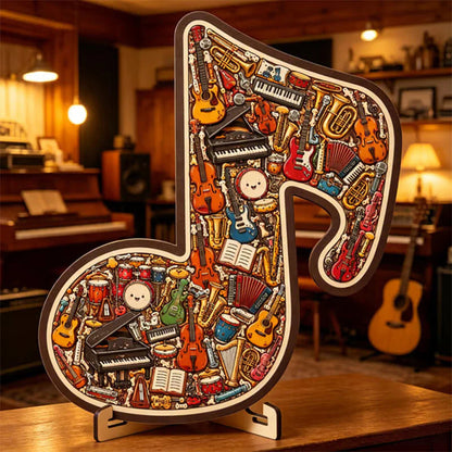 🔥50% Kedvezmény🏷️🎸 Fa hangszer alakú kirakós játék – 🧩 egyedi nyolcszög formában, 🌟 kiváló minőségű fából