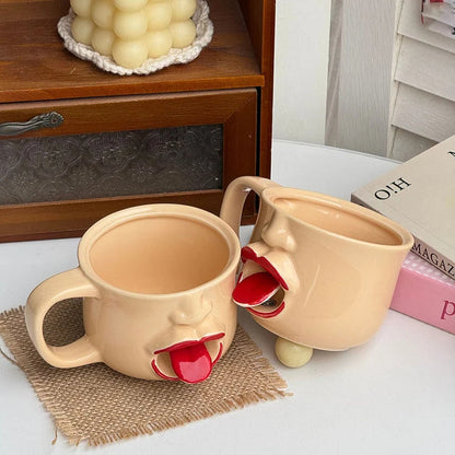 Zabaven keramični lonček z 3D iztegnjenim jezičkom | MUGFUN