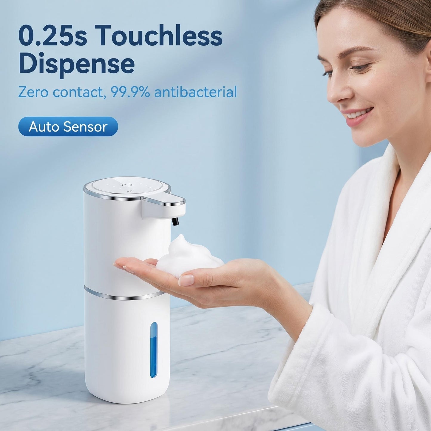 ⏰ Korlátozott ideig érvényes ajánlat 👐 Intelligens, ⚡ 4 sebességes habos kézmosó adagoló – 💧 érintésmentes, antibakteriális, 🚿 könnyen tölthető