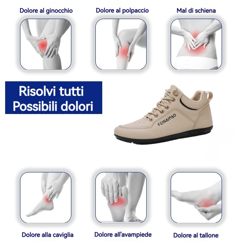 Plaxoo® | Offerta limitata: 50% di sconto!Stivali alti in pelle vera, unisex per uomini e donne!Sono scarpe ortopediche con supporto plantare ergonomico, suola antiscivolo e comodissime da indossare