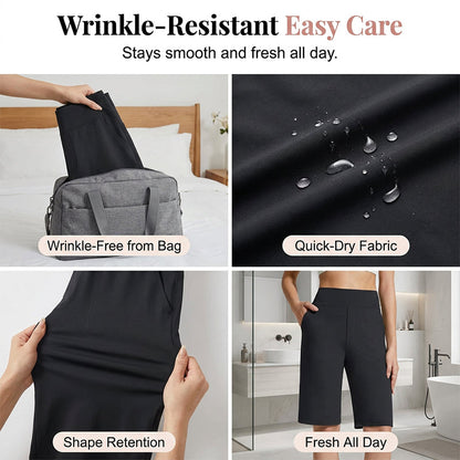 🔥50% Kedvezmény🏷️🌿 Kényelmes, rugalmas női túra rövidnadrág, 🏃‍♀️ négyirányú stretch anyaggal, 📱 mély oldalzsebekkel – S-2XL