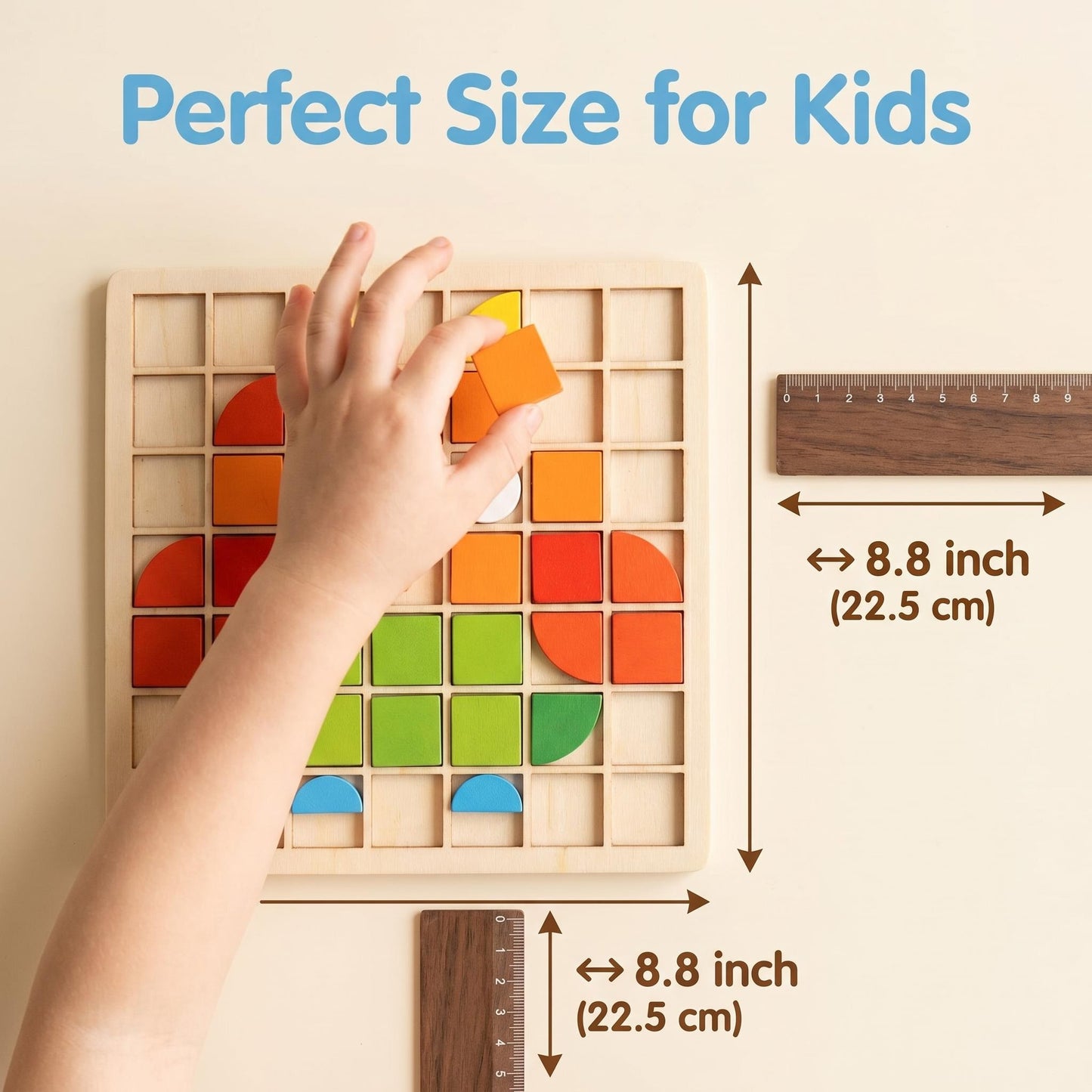 🔥50% Kedvezmény🏷️🧩 Színes állatmintás fa puzzle – 🌈 formák és színek tanulásához, 🖐️ finommotorika fejlesztéséhez