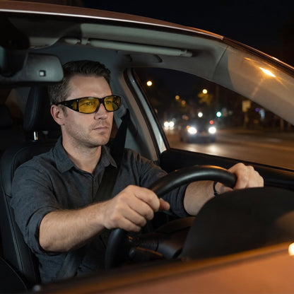 🌙 Sötétben is jól látható, tükröződésmentes bevonattal ellátott, polarizált vezetőszemüveg 🕶️