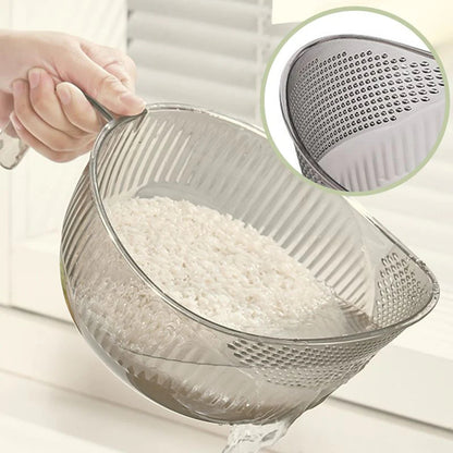 ⏰ Korlátozott ideig érvényes ajánlat 🎁📏Több méretben kapható🥬 Többcélú fogantyús rizsmosó szűrőtál – két méret, élelmiszerbiztos PET, konyhai sokoldalú használat
