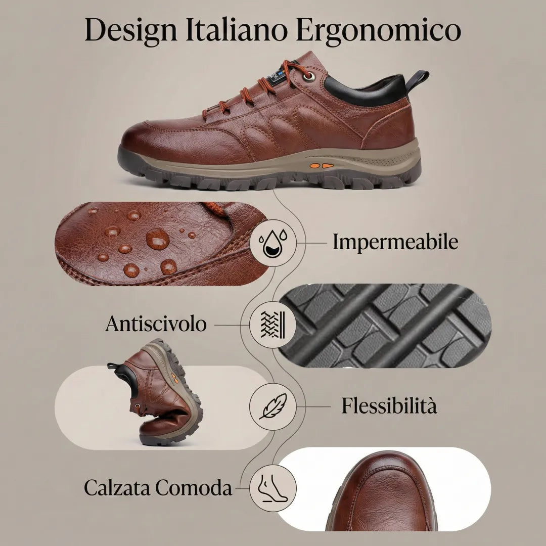 Plaxoo® | Offerta limitata: 50% di sconto!Stivali alti in pelle vera, unisex per uomini e donne!Sono scarpe ortopediche con supporto plantare ergonomico, suola antiscivolo e comodissime da indossare!