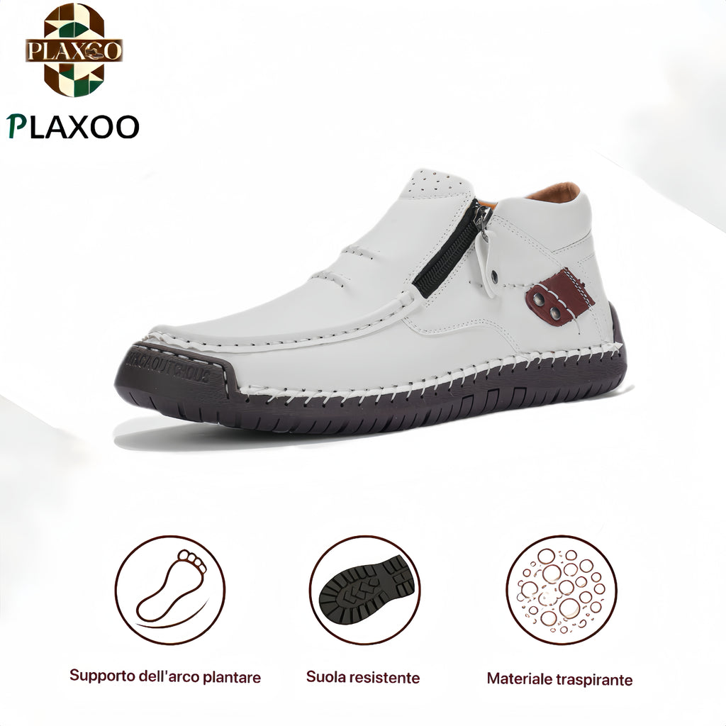 Plaxoo® |  Calzini omaggio del valore di 20 €! | Scarpe ortopediche unisex in pelle 👞 Supporto plantare ergonomico, suola antiscivolo, estremamente comode da indossare!