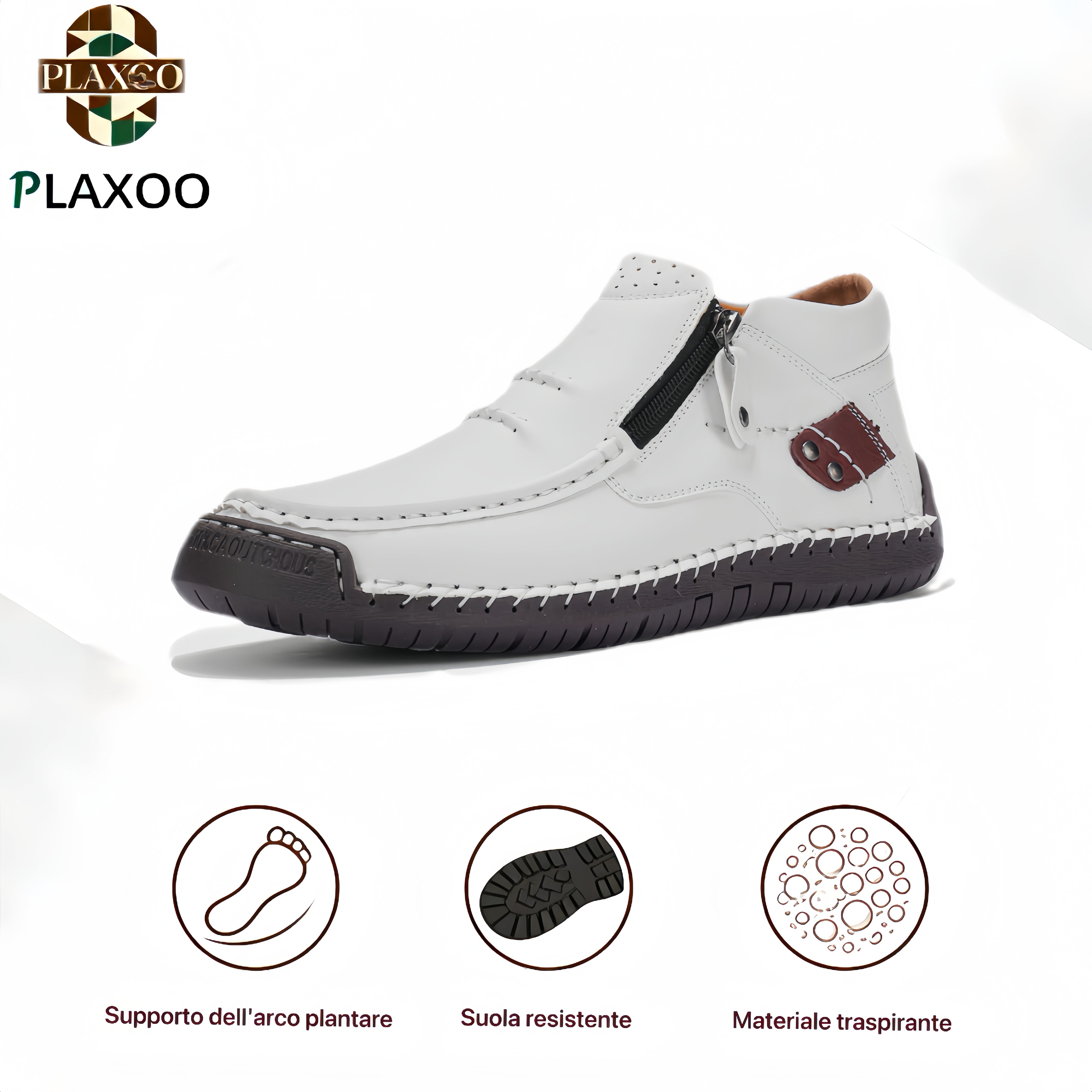 Plaxoo® |  Calzini omaggio del valore di 20 €! | Scarpe ortopediche unisex in pelle 👞 Supporto plantare ergonomico, suola antiscivolo, estremamente comode da indossare!