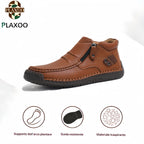 Plaxoo® |  Calzini omaggio del valore di 20 €! | Scarpe ortopediche unisex in pelle 👞 Supporto plantare ergonomico, suola antiscivolo, estremamente comode da indossare!