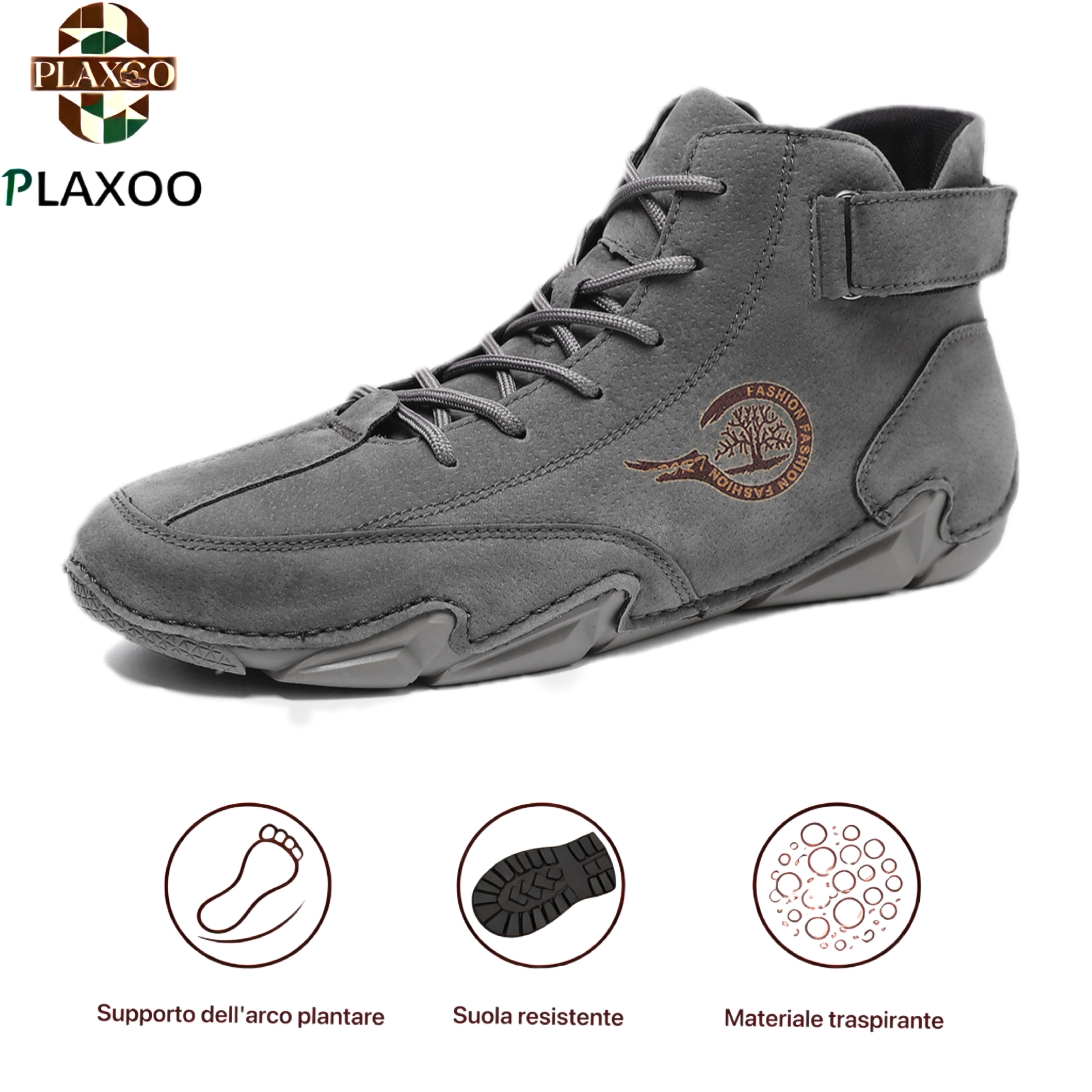Plaxoo® | Offerta limitata: 50% di sconto!Stivali alti in pelle vera, unisex per uomini e donne!Sono scarpe ortopediche con supporto plantare ergonomico, suola antiscivolo e comodissime da indossare!