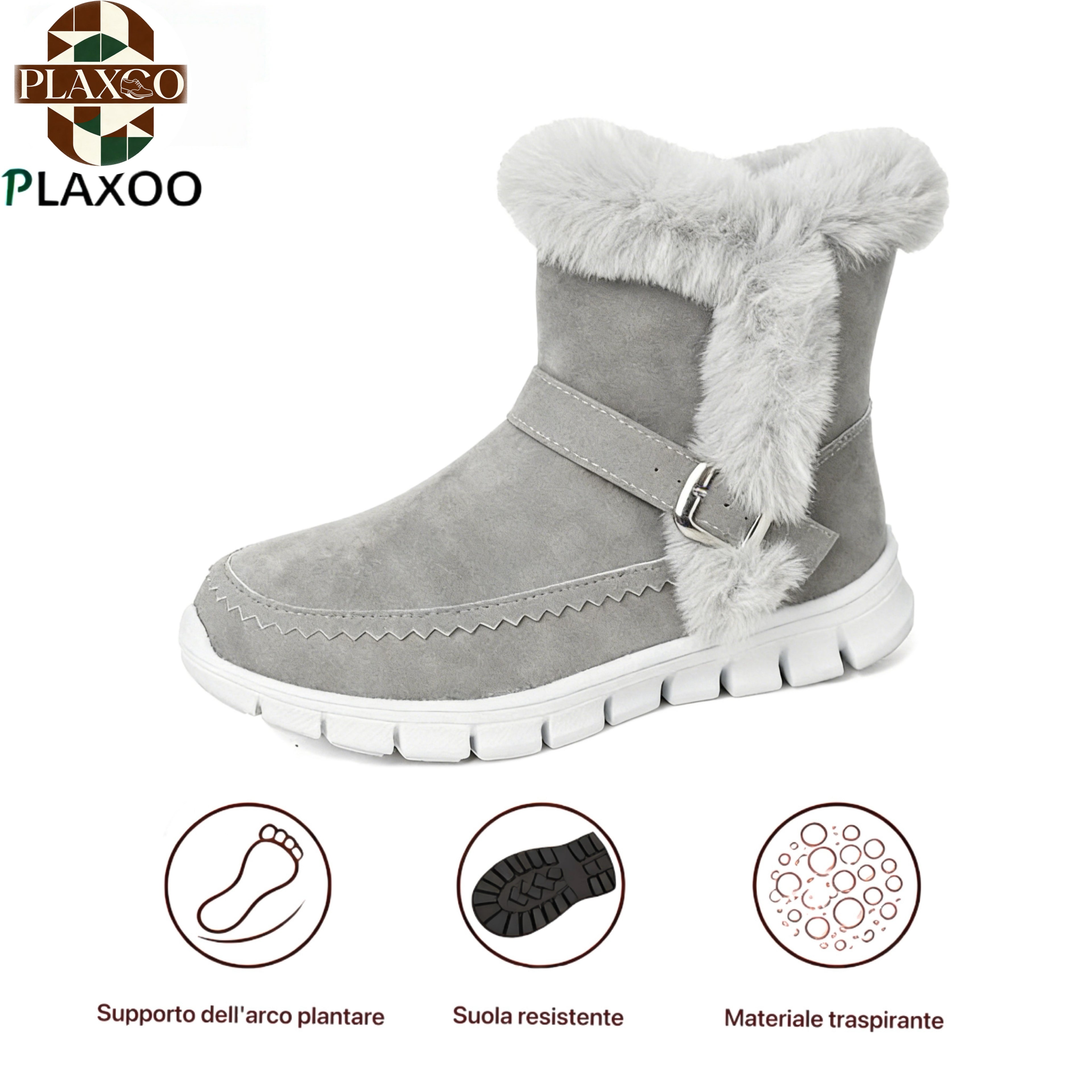 Plaxoo® | Offerta a tempo limitato: 50% di sconto! Stivali unisex sopra il ginocchio in peluche! Queste scarpe ortopediche sono dotate di supporto ergonomico dell'arco plantare e suola antiscivolo per una calzata unica.