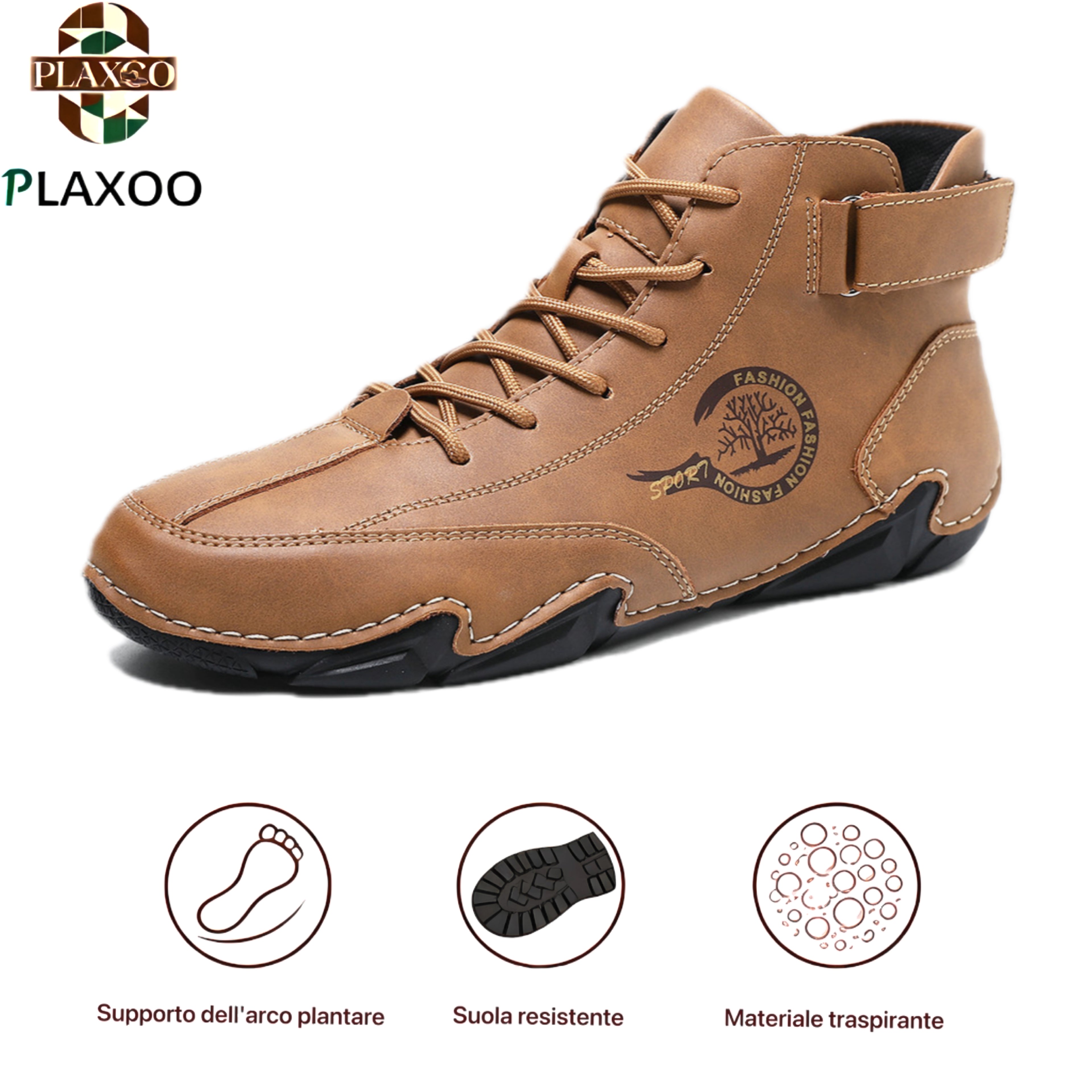 Plaxoo® | Offerta limitata: 50% di sconto!Stivali alti in pelle vera, unisex per uomini e donne!Sono scarpe ortopediche con supporto plantare ergonomico, suola antiscivolo e comodissime da indossare!