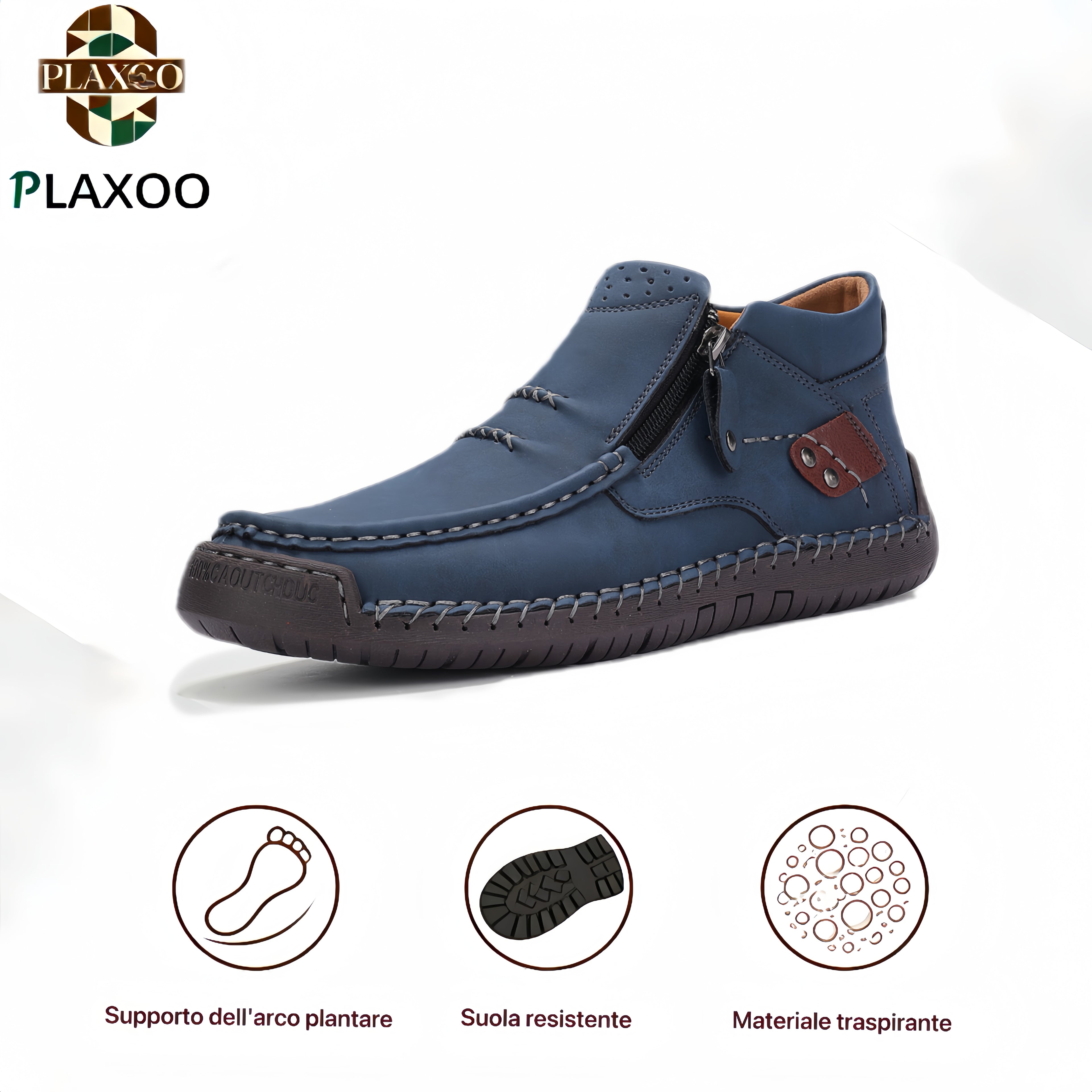 Plaxoo® |  Calzini omaggio del valore di 20 €! | Scarpe ortopediche unisex in pelle 👞 Supporto plantare ergonomico, suola antiscivolo, estremamente comode da indossare!