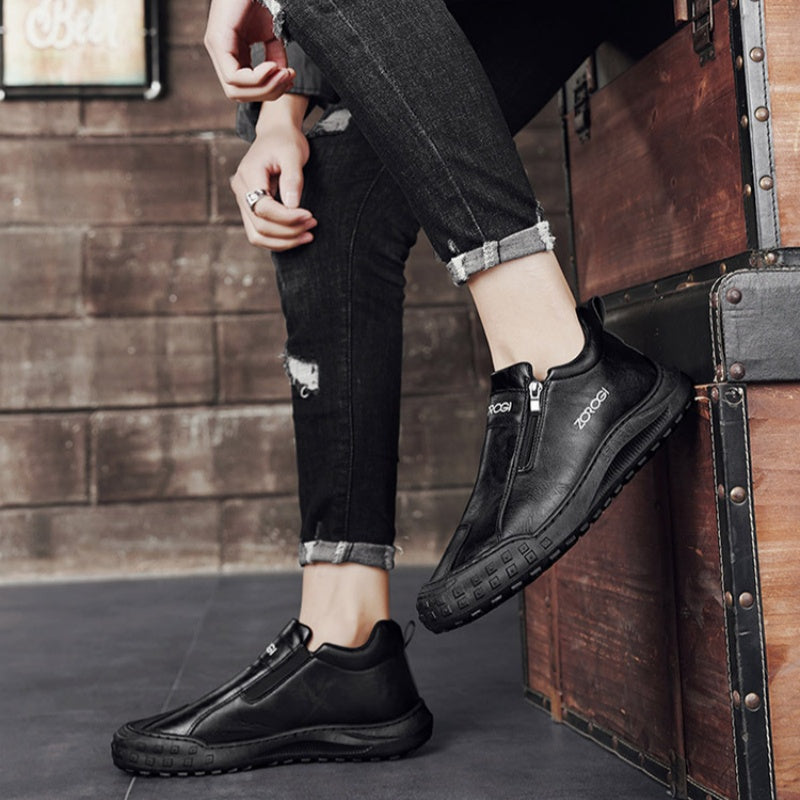 🐂【Ortesi plantare intelligente AI】Pelle di alta qualità + cucita a mano: un must per gli uomini🔴Podologo portatile