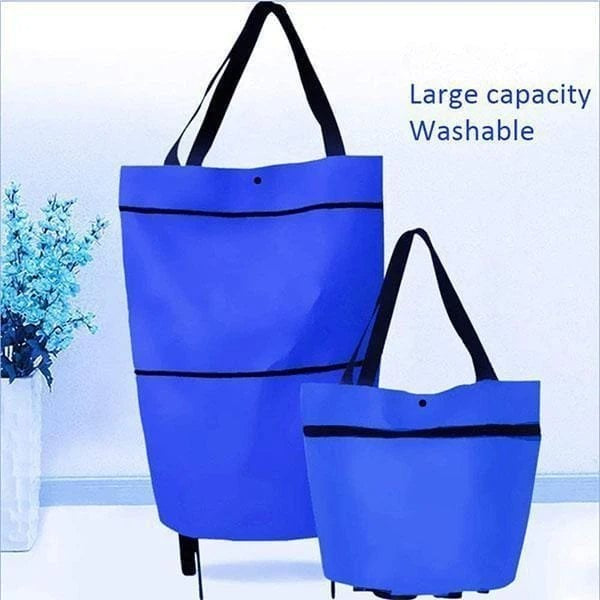 🔥50% popust🏷️🛒 Zložljiva nakupovalna vrečka 2 v 1 – 📦 23 L prostornine, 💪 600D Oxford tkanina, 🎁 praktično darilo