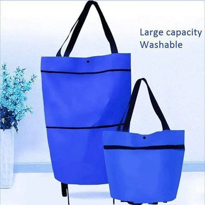 🔥50% popust🏷️🛒 Zložljiva nakupovalna vrečka 2 v 1 – 📦 23 L prostornine, 💪 600D Oxford tkanina, 🎁 praktično darilo