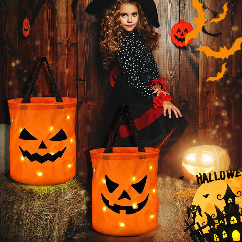 Halloween-i világító tökös táska