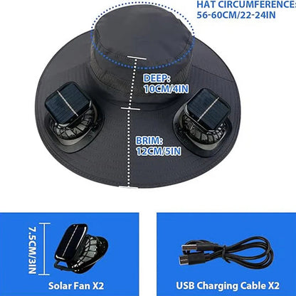 🌬️❄️ Kibírhatatlan hőség, de friss szellő a fejen! Ultrakönnyű napelemes ventilátoros napellenző sapka