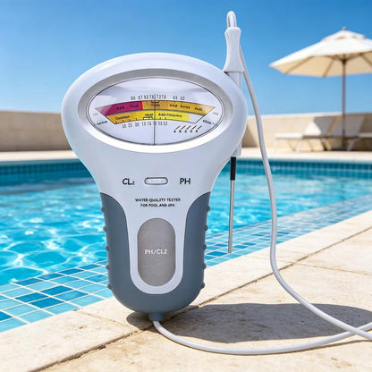 “1+1 ingyen 🎁✨”🔥50% Kedvezmény🏷️🔬 pH- és klórmérő úszómedencékhez, 💧 pontos digitális mérés, 🏊 gyors és egyszerű használat