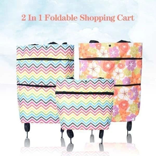 🔥50% popust🏷️🛒 Zložljiva nakupovalna vrečka 2 v 1 – 📦 23 L prostornine, 💪 600D Oxford tkanina, 🎁 praktično darilo