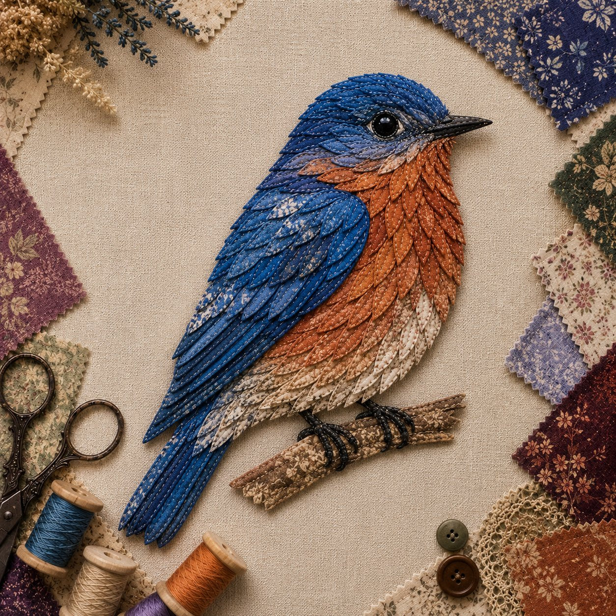 Komplet za 3D ptico patchwork tehniko | BIRDKIT