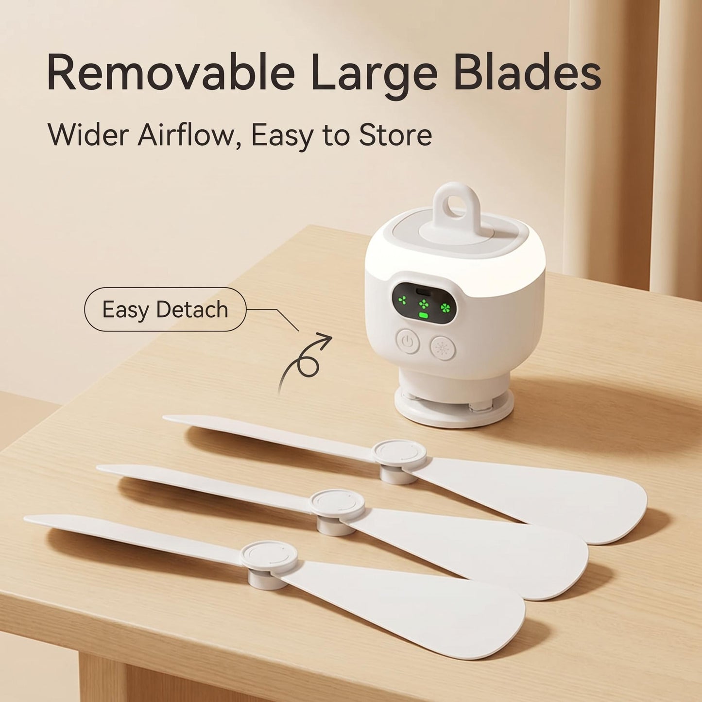 🔋 Újratölthető mennyezeti ventilátor LED-es világítással 💡