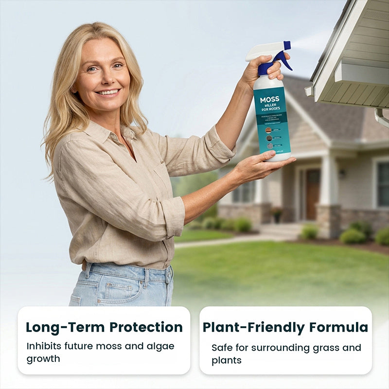 🌿 Mohát és algákat eltávolító spray különböző típusú tetőkhöz 🏠