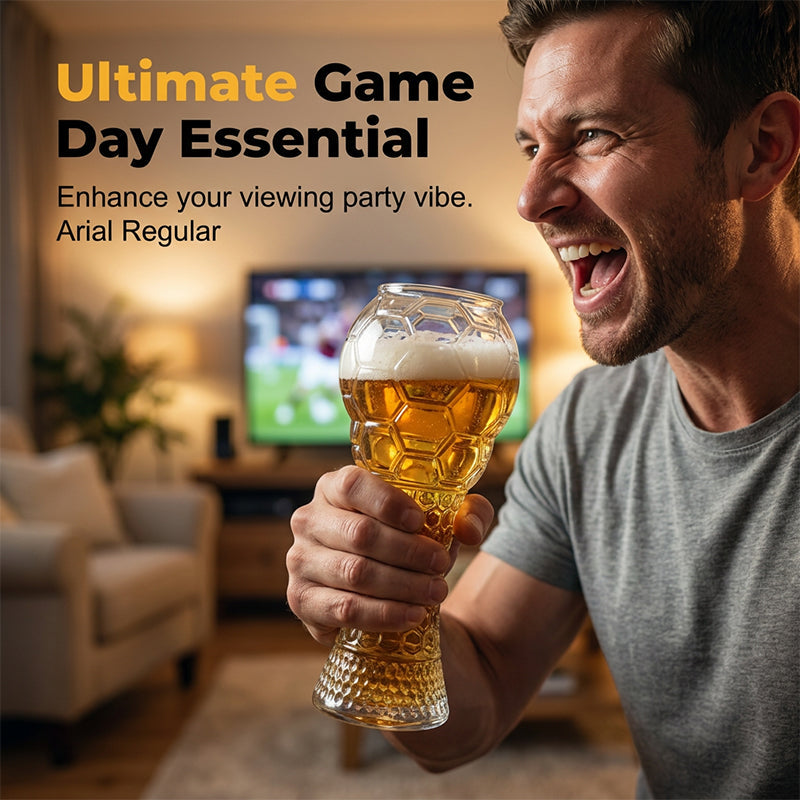 🔥50% Kedvezmény🏷️⚽ Labda alakú söröspohár – 🍺 boroszilikát üvegből, texturált mintával, 400/600 ml – VB-meccsnézéshez ideális