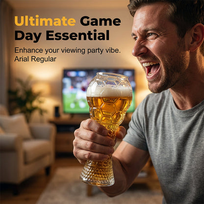 🔥50% Kedvezmény🏷️⚽ Labda alakú söröspohár – 🍺 boroszilikát üvegből, texturált mintával, 400/600 ml – VB-meccsnézéshez ideális