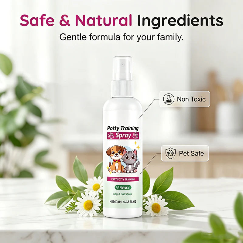 🔥50% Kedvezmény🐕🐱 Tanítsd meg a helyes helyre! Kisállat tisztasági nevelő spray – 🌿természetes feromonok, 🏠benti használatra, 🚫nem mérgező