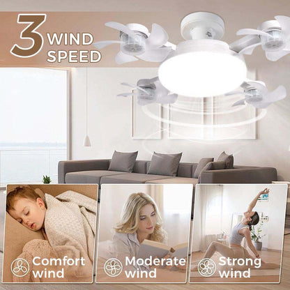 ⏰ Korlátozott ideig érvényes ajánlat 🎁🌀 Mennyezeti ventilátor LED lámpával és távirányítóval – 🏠 modern design, összecsukható lapátok, 3 színhőmérséklet