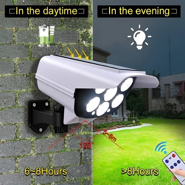 “1+1 ingyen 🎁✨” 🔥50% Kedvezmény🏷️☀️ Mozgásérzékelős napelemes lámpa – 🔦 77 LED, 360°-ban forgatható, 💧 IP44 vízálló – LUMACAM