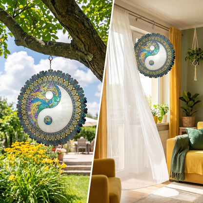 🔥50% Kedvezmény🎨Több színben kapható🌈🌬️ 3D színes szél mandala, 🍃 rozsdamentes acél, 🌸 kültéri-beltéri fali dekor – szellőre életre kel