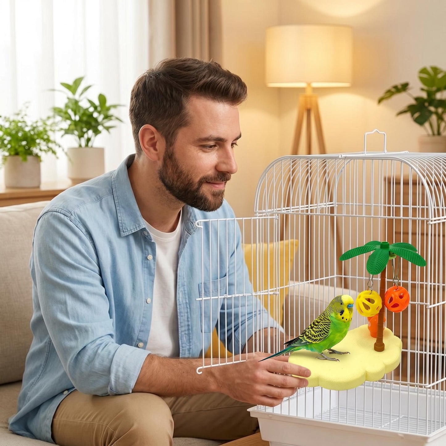 Aranyos, felhő alakú madárülőhely