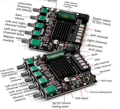 Modul ojačevalnika Bluetooth 2,1 kanalov | AMPMOD
