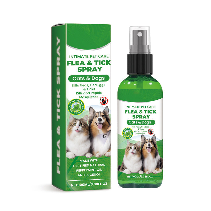 🔥50% Kedvezmény🏷️🐾 Természetes összetevőkkel, 🌿 bolha- és kullancsriasztó spray kutyáknak és macskáknak – borsmentaolaj, teafaolaj, aloe vera