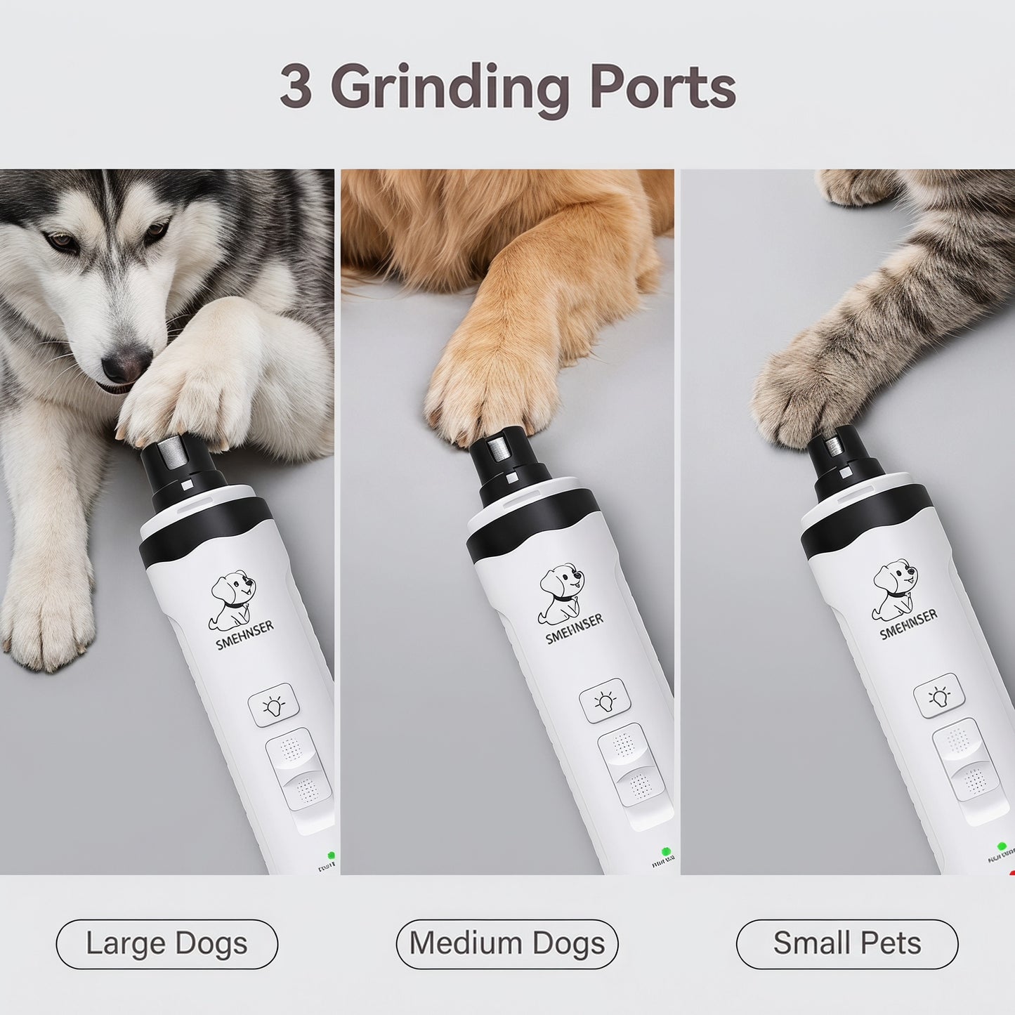 "1+1 brezplačno 🎁✨" 🐾 Brusilnik za nohte hišnih ljubljenčkov – varovalne odprtine 💡 dvojna LED osvetlitev ⚙️ nastavljiva hitrost 🔋 USB polnjenje