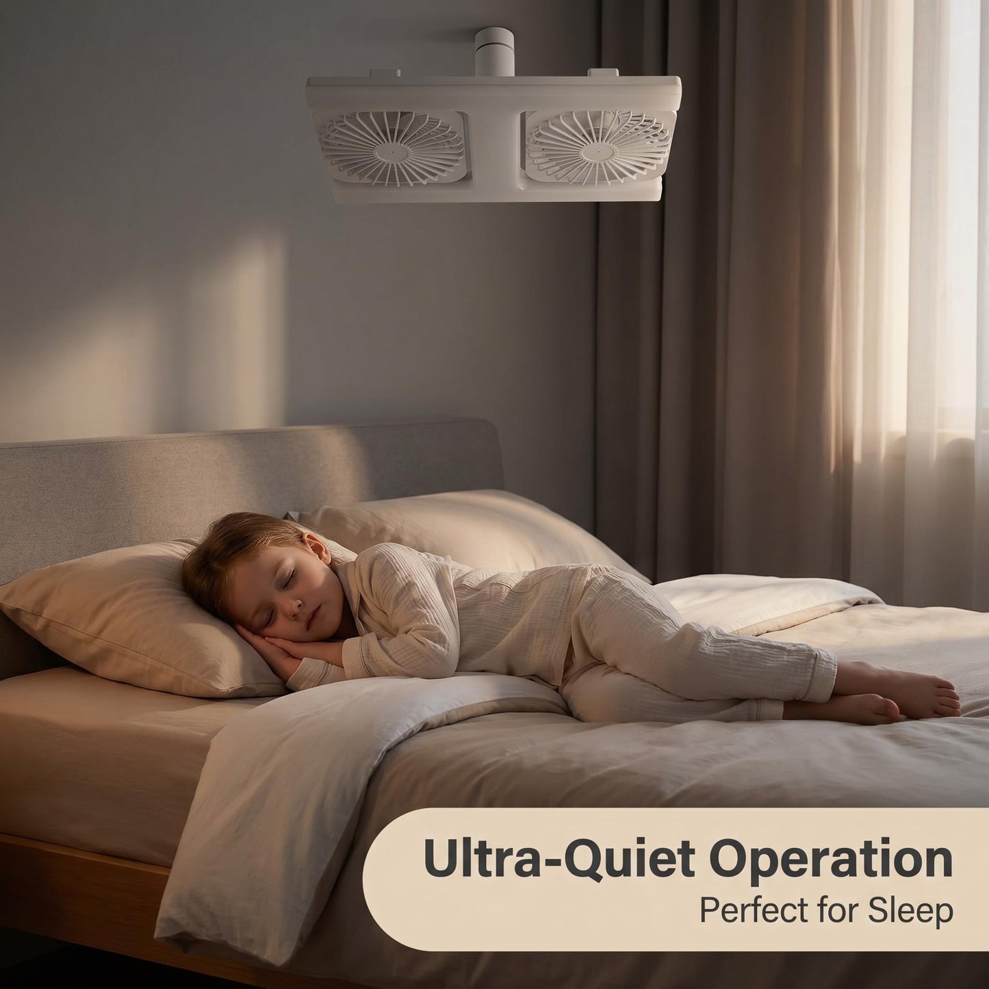 🔥50% Kedvezmény🏷️💡 Modern 2 az 1-ben LED-es mennyezeti ventilátor-lámpa – távirányítóval, két független ventilátorfejjel 🌀