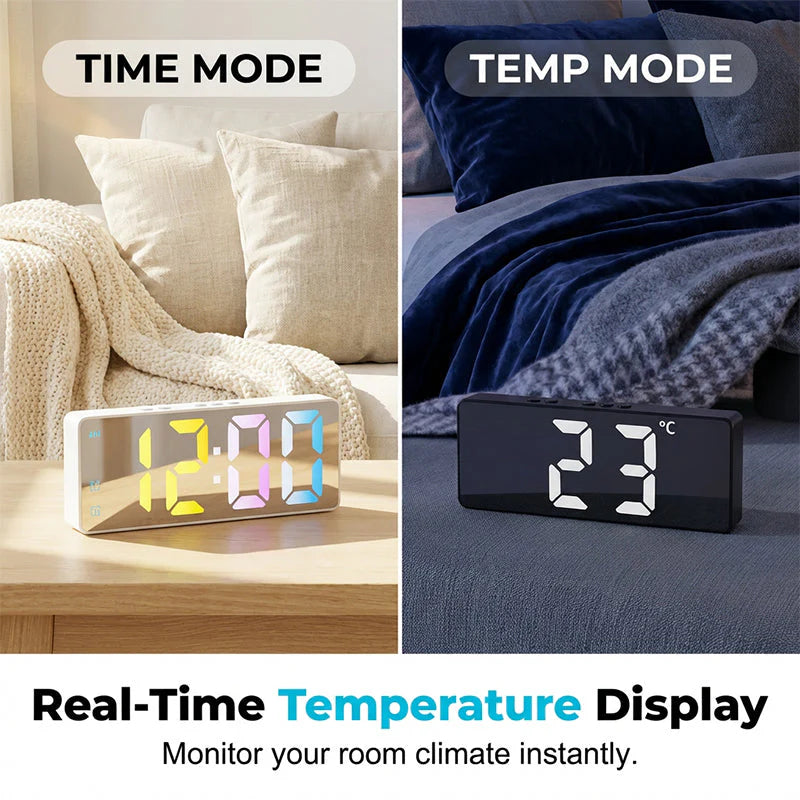 🔥 50% Kedvezmény 🏷️Korlátozott ideig érvényes ajánlat 🎁⏰Minimalista digitális ébresztőóra hálószobába és irodába